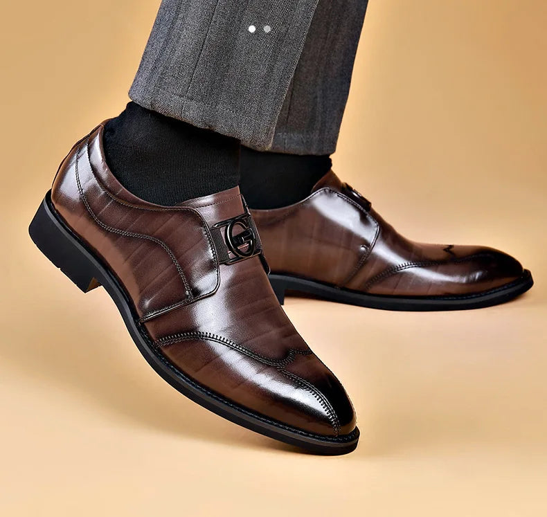 M&T Wear- Men Casual Shoes Fashion Brand Classic Casual Men Leather Shoes Black Breathable Business Men Shoes Large Size