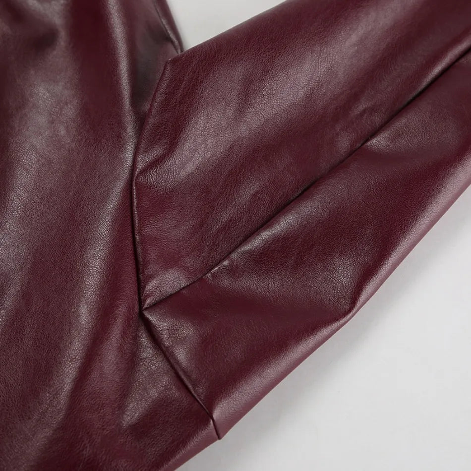 M&T Wear - Locomotive Leather Jacket 2025 Europe America Autumn Winter New Loose Coat Fashion Cross-border Leather Jacket New Women's Coat