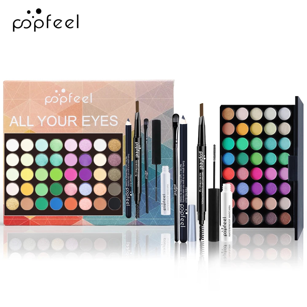M&T Wear – Eye Makeup Set with Eyeshadow Palette, Eyeliner, Mascara & Eyebrow Pencil