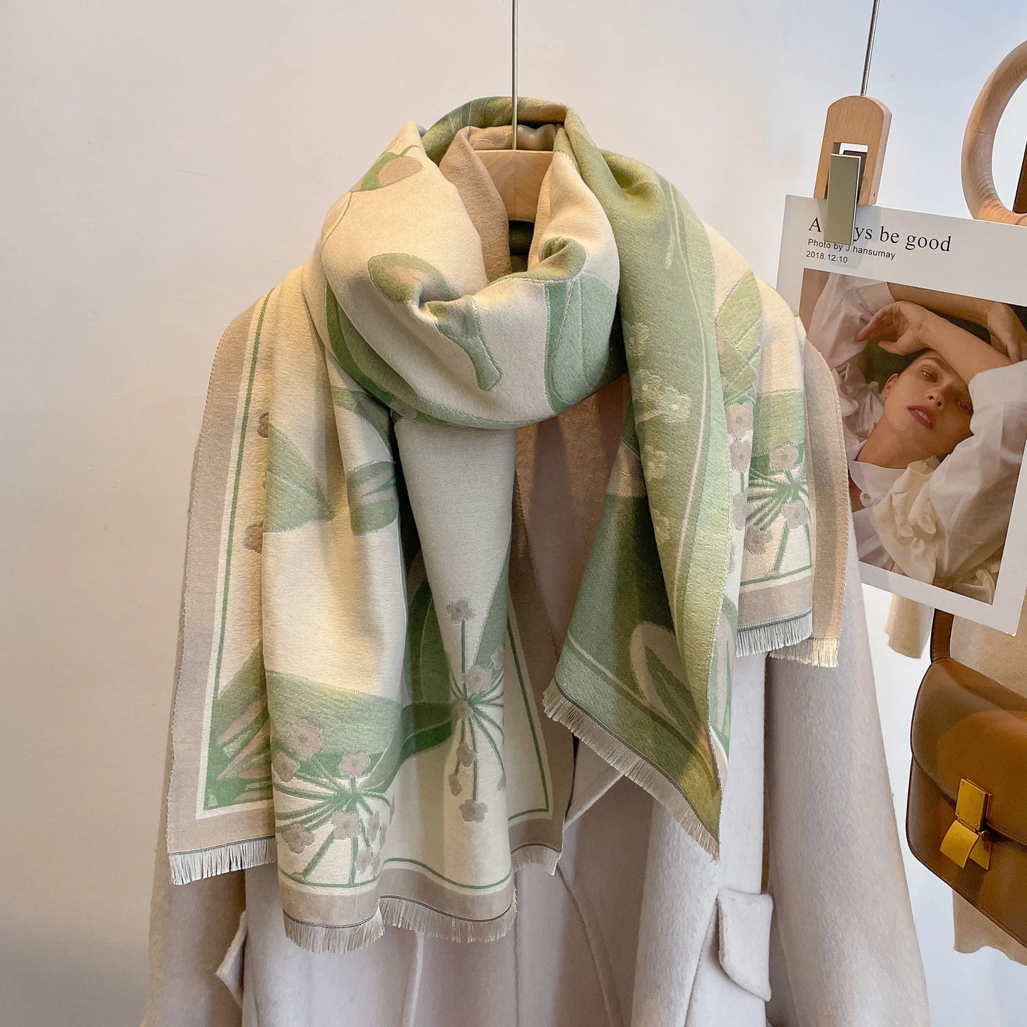 M&T Wear - Shawl Pashmina Thick Winter Warm Blanket Poncho Stoles Print Cashmere Scarf Women Travel Wraps Bufanda Female 2023 Luxury