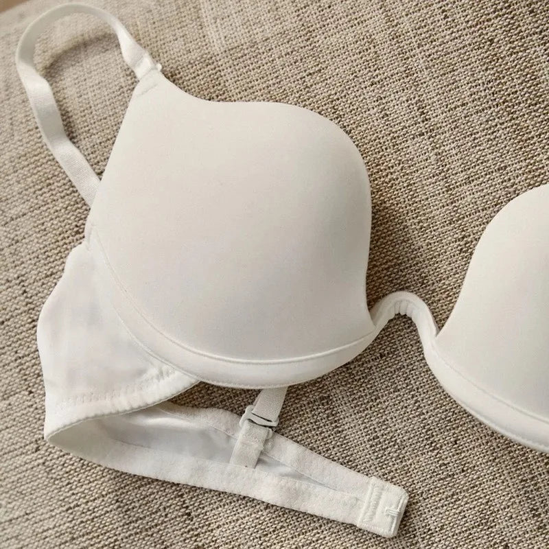 M&T Wear - Push Up Bra Backless Women Bras Low Cut Sexy Plunge Brassiere Open Back Wedding Underwear Invisible Seamless Deep U Lingerie
