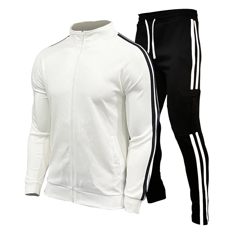 M&T Wear - Men's Tracksuit Casual Joggers Hooded Sportswear Jackets And Pants 2 Piece Sets Hip Hop Running Sports Suit