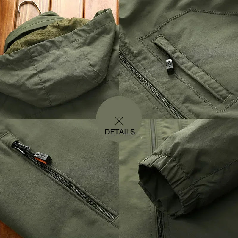 M&T Wear - Men's Outdoor Hiking Camping Jackets Waterproof Hooded Windbreaker Coat Autumn New Casual Jacket Tactics Military Jacket Men 6XL
