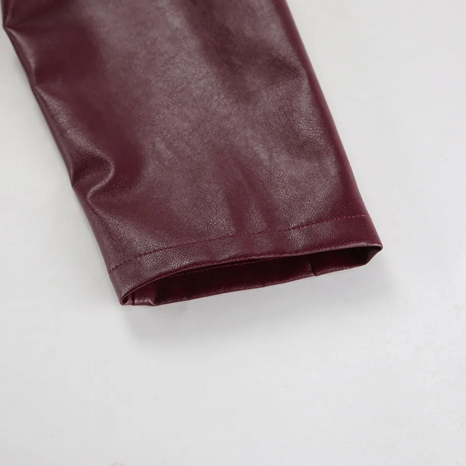 M&T Wear - Locomotive Leather Jacket 2025 Europe America Autumn Winter New Loose Coat Fashion Cross-border Leather Jacket New Women's Coat