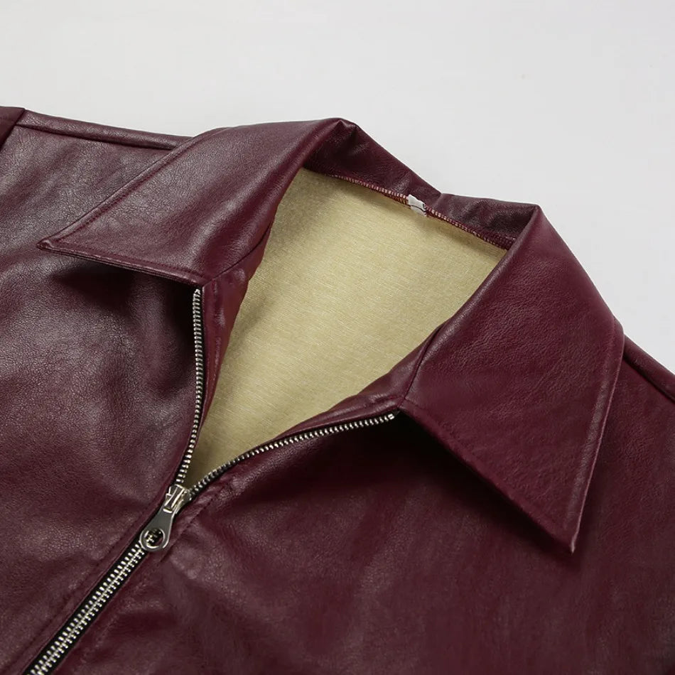 M&T Wear - Locomotive Leather Jacket 2025 Europe America Autumn Winter New Loose Coat Fashion Cross-border Leather Jacket New Women's Coat