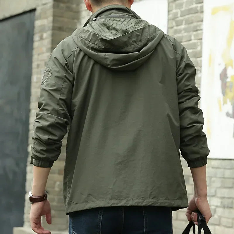 M&T Wear - Men's Outdoor Hiking Camping Jackets Waterproof Hooded Windbreaker Coat Autumn New Casual Jacket Tactics Military Jacket Men 6XL