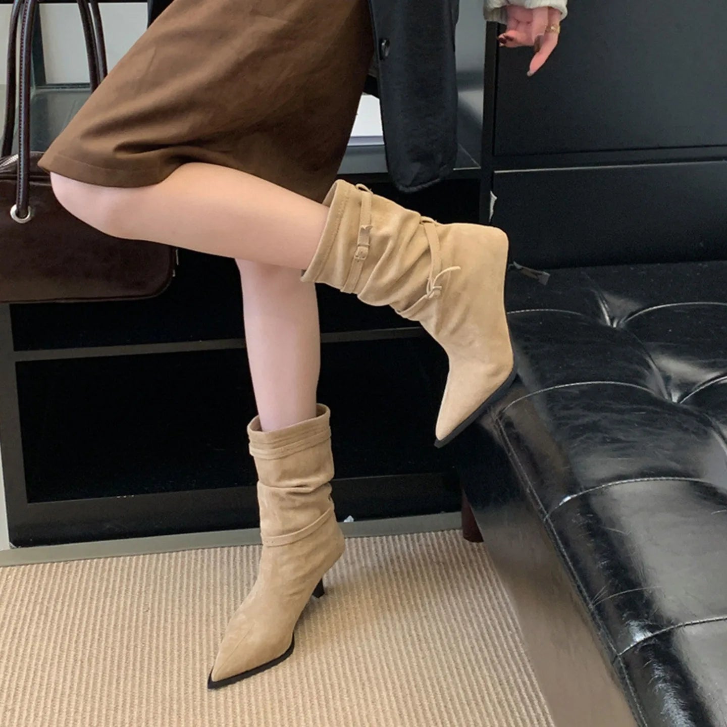 M&T Wear - Sexy Pointed Toe Women Boots Autumn High Heels Shoes Luxury Chelsea Boots Party Stiletto Pumps New Plus Size 40 Mujer Botas