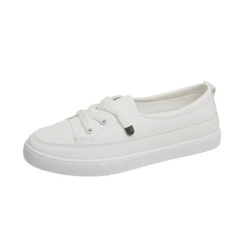M&T Wear - Women's Shoes New PU Leather Comfortable Casual Sports Shoes Fashionable Versatile Flat White Shoes