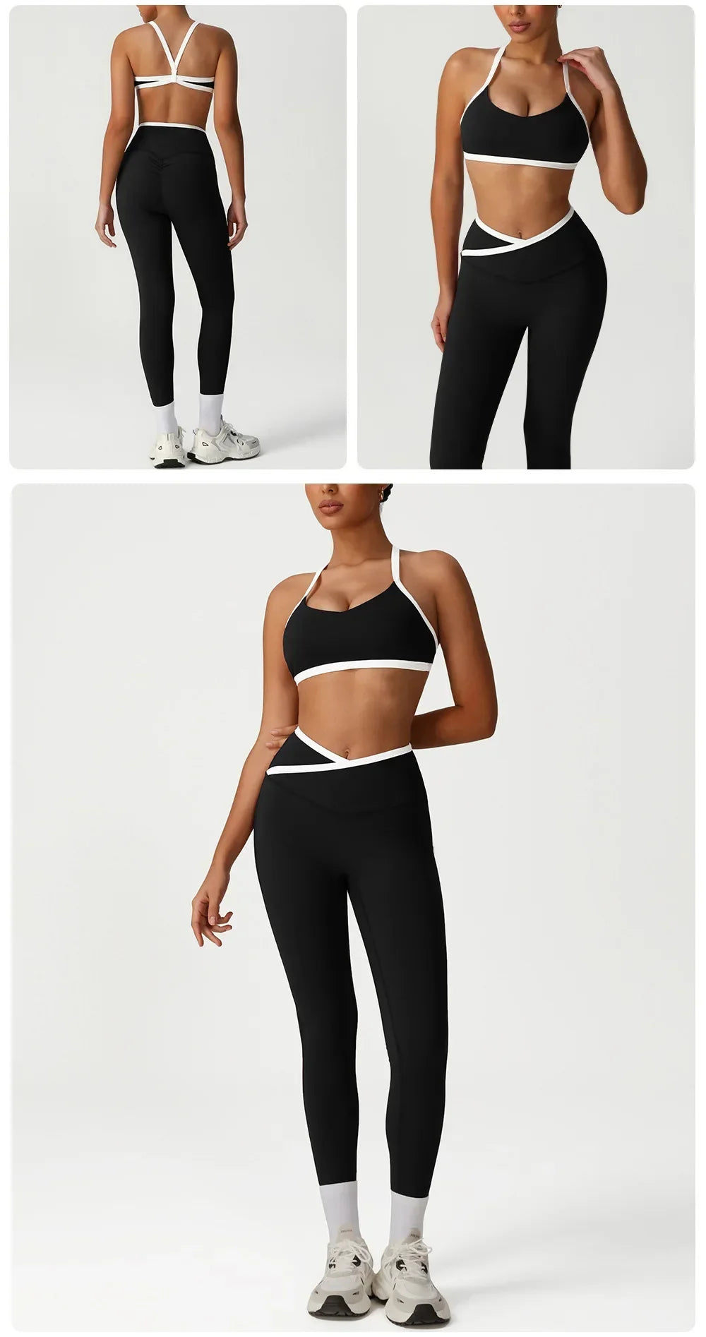 M&T Wear - Women's Tracksuit 2 Pieces Yoga Set Workout Fitness Suit Running Sportswear Gym Clothing High Waist Leggings Bra Sports Suits