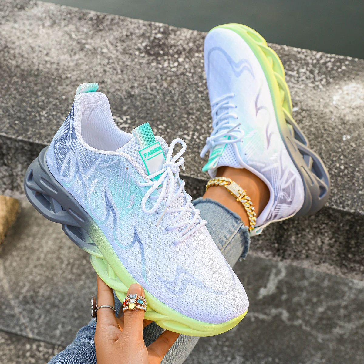 M&T Wear - Women Sports Shoes Breathable Lightweight Sneakers Anti-slip Flats Outdoor Running Walking Shoes Female Vulcanized Shoes