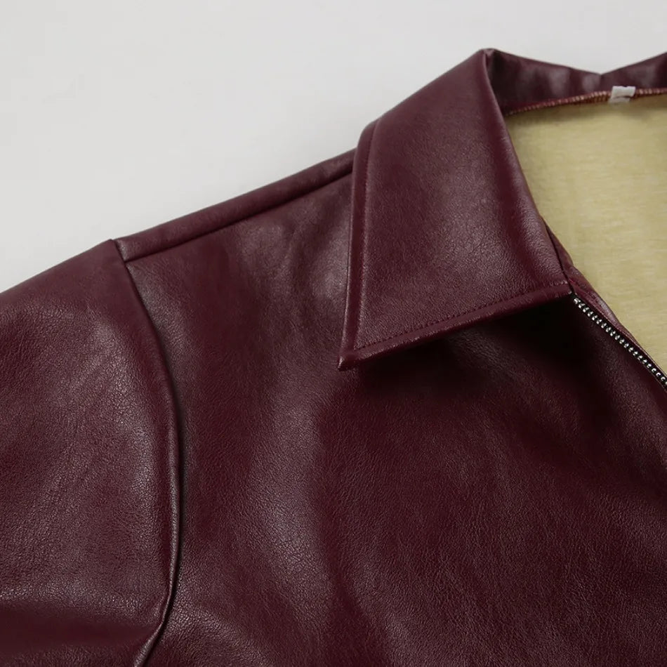 M&T Wear - Locomotive Leather Jacket 2025 Europe America Autumn Winter New Loose Coat Fashion Cross-border Leather Jacket New Women's Coat
