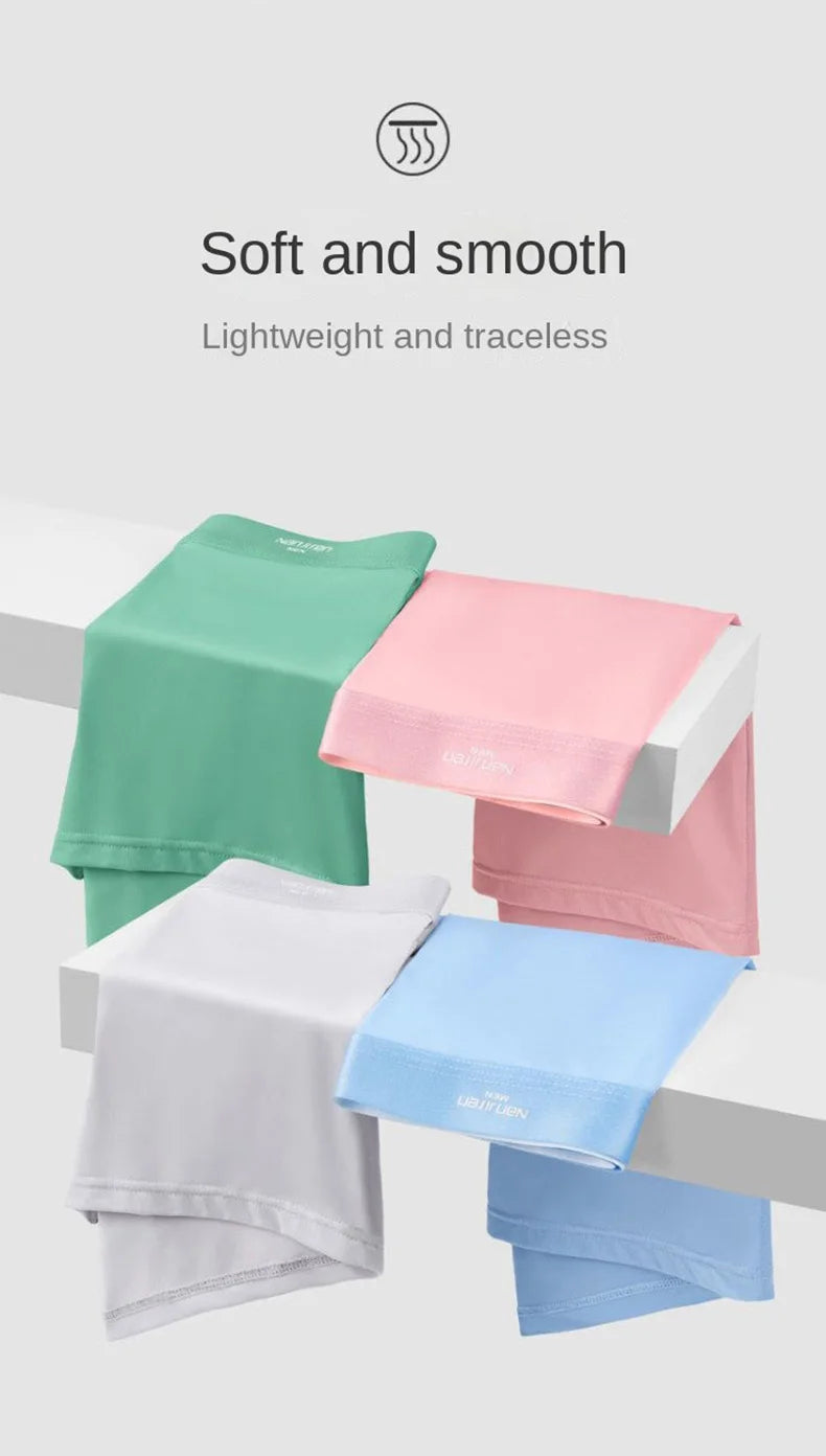 M&T Wear - 4pcs Boxer Shorts Men's Ice Silk Underwear Male Underpants Breathable Sexy Thin Panties U Convex Lingerie Wholesale Lots L-6XL