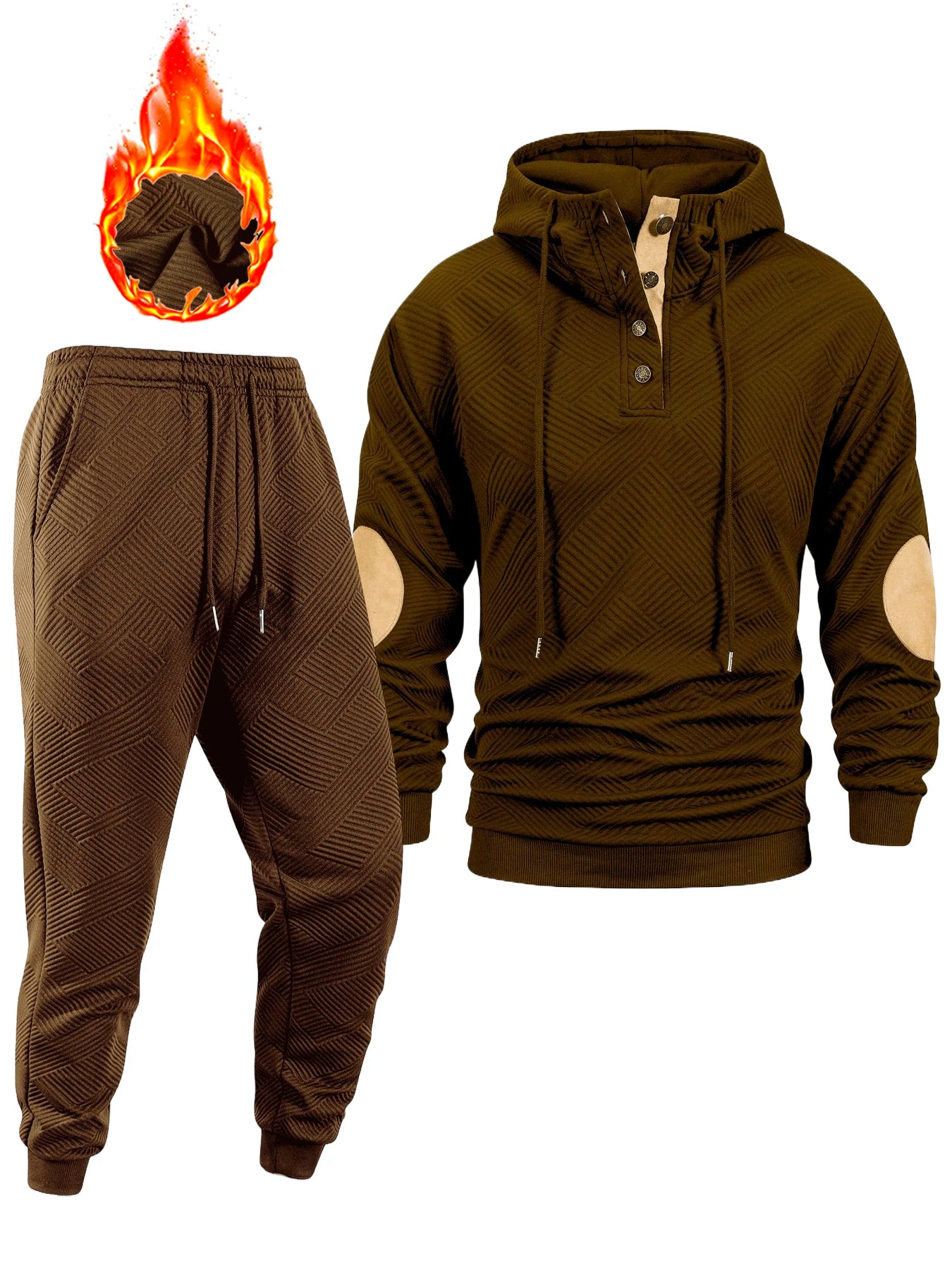 M&T Wear - New Men's Casual Tracksuit Autumn Winter Outdoor Sports Hoodie + Pants 2 Piece Set Daily Jogging Sports Sweatshirt Pants Suit