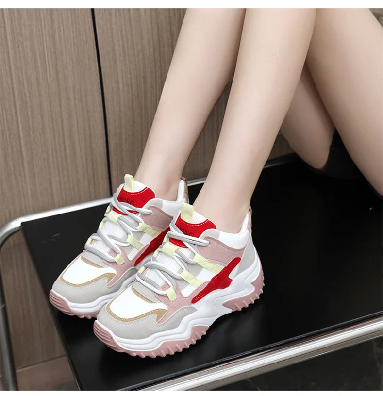 M&T Wear - Breathable Mesh Casual Shoes Woman Heels Loafers