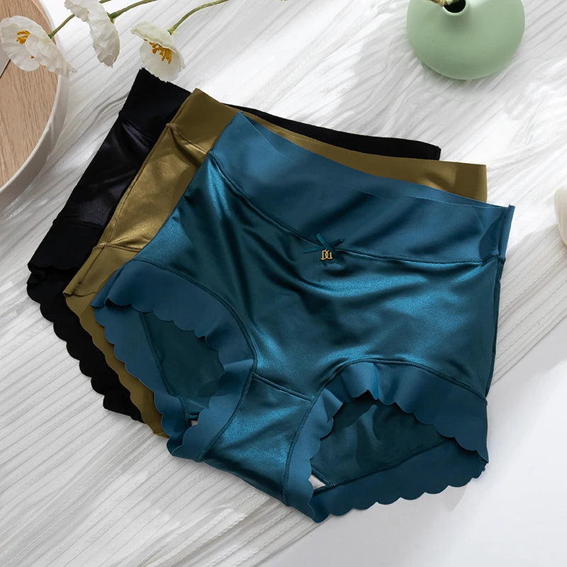 M&T Wear - Silk Panties Nice Briefs Soft Underwear Women's Mid rise Elegance Girls Sexy Lingerie