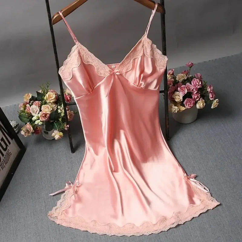 M&T Wear - Sexy Lace Patchwork Camisole Lingerie Nighty Wedding Dress Sleep Wear Nightdress Clothes Women's Nightgowns Sexy Nightwear
