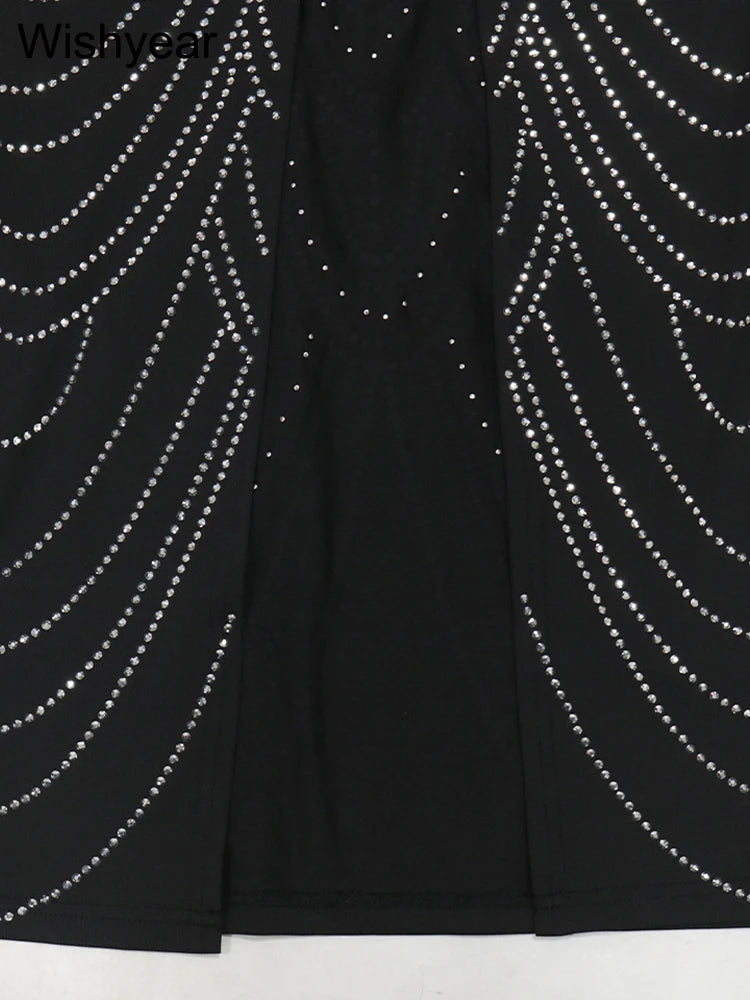 M&T Wear - New Luxury Sparkly Crystal Rhinestone Pearl Celebrities Gown Brown Dress Woman Strap Evening Party Birthday Prom Wedding Vestido