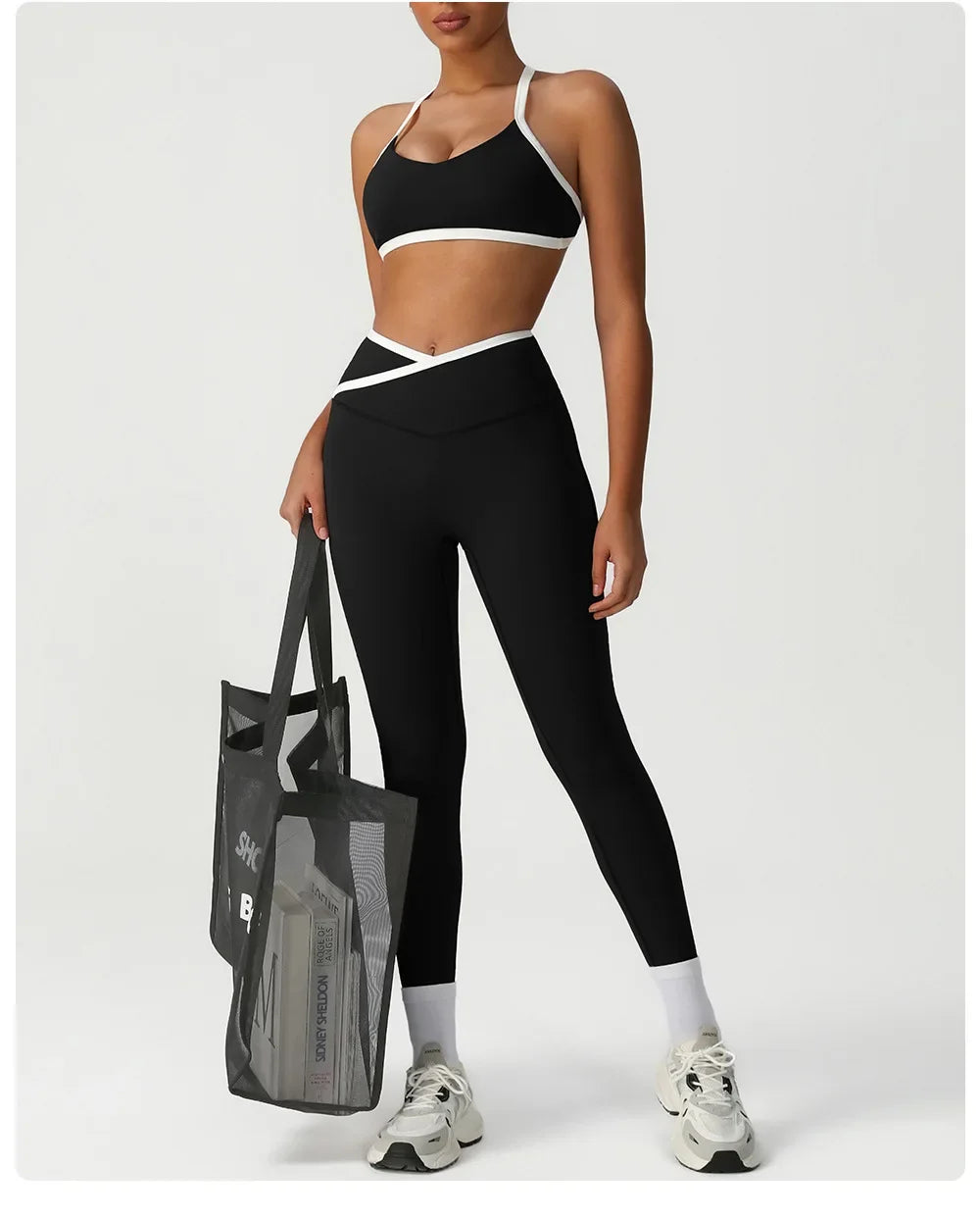 M&T Wear - Women's Tracksuit 2 Pieces Yoga Set Workout Fitness Suit Running Sportswear Gym Clothing High Waist Leggings Bra Sports Suits