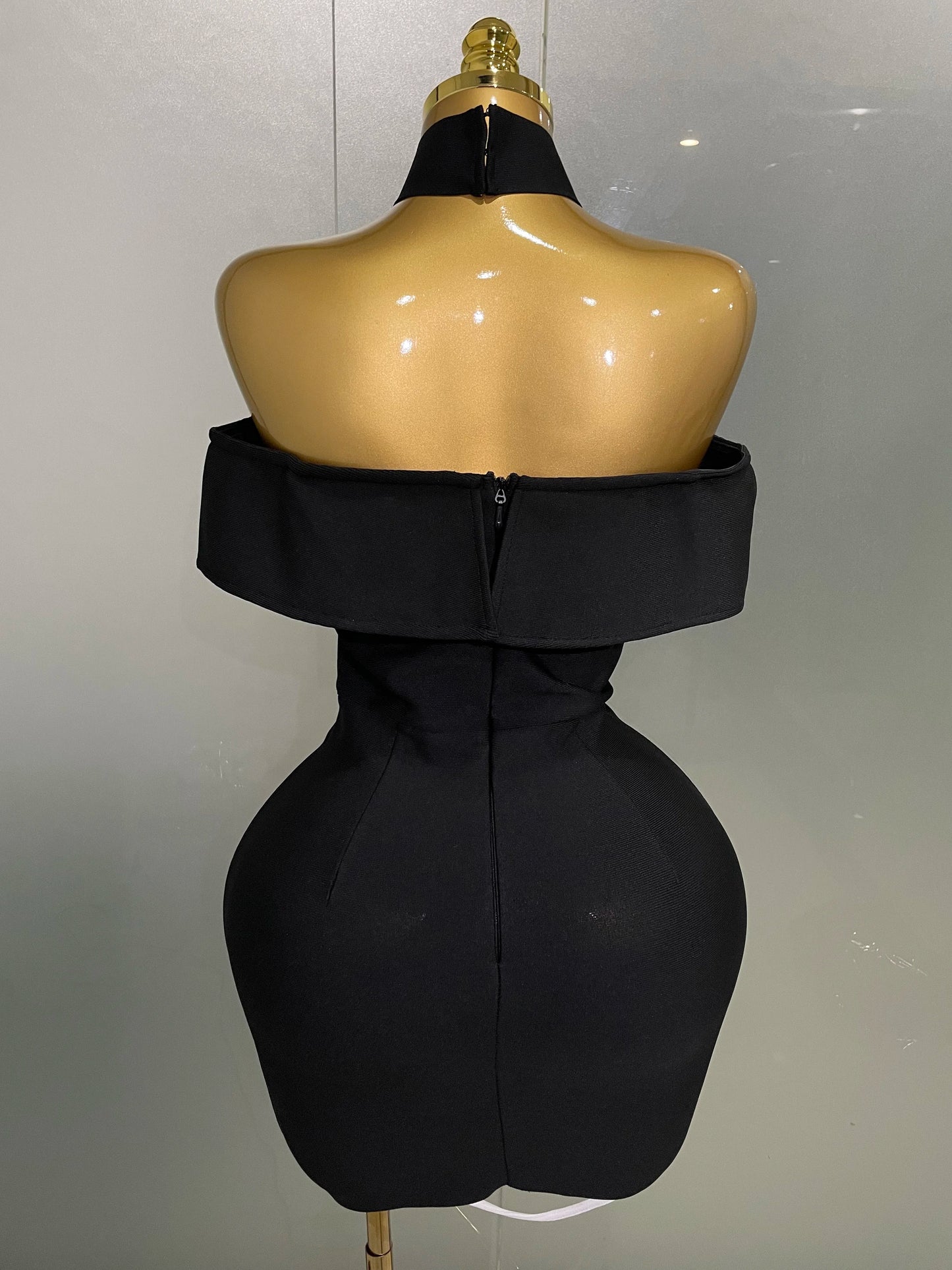 M&T Wear - Women 2025 New Sexy Off Shoulder White Flower Black Mini Bodycon Bandage Dress Luxury Celebrity Evening Club Elegant Party Gowns