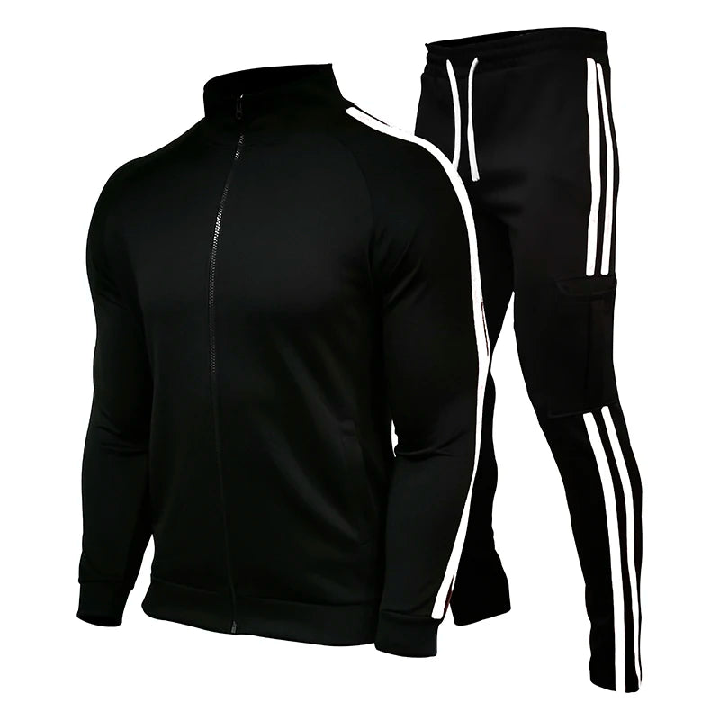 M&T Wear - Men's Tracksuit Casual Joggers Hooded Sportswear Jackets And Pants 2 Piece Sets Hip Hop Running Sports Suit