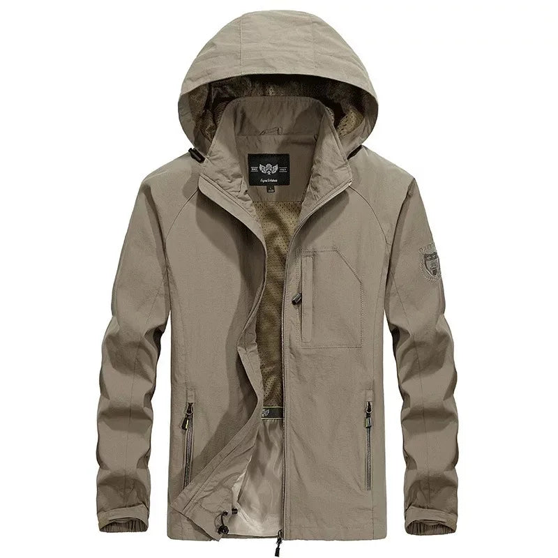 M&T Wear - Men's Outdoor Hiking Camping Jackets Waterproof Hooded Windbreaker Coat Autumn New Casual Jacket Tactics Military Jacket Men 6XL
