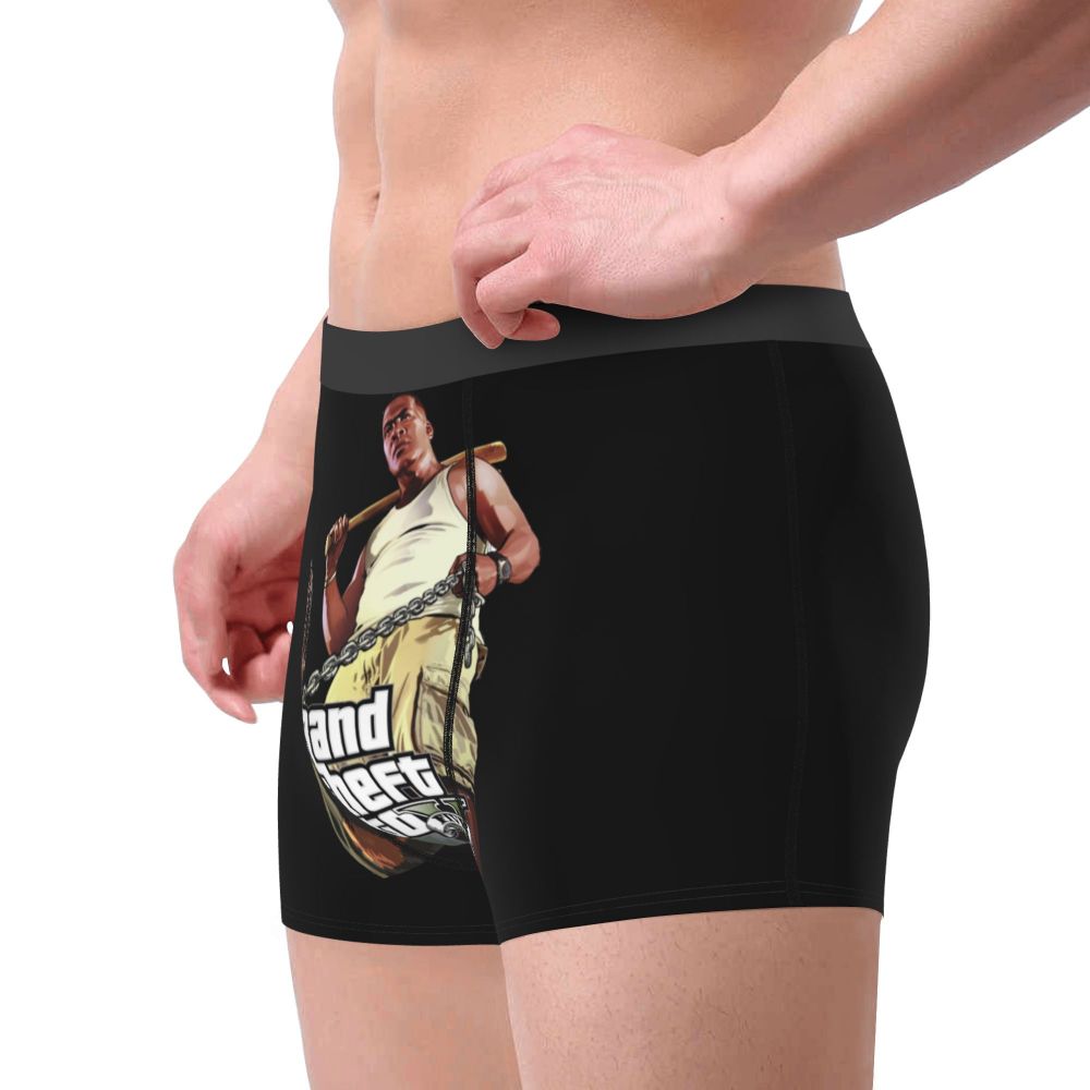 M&T Wear - Custom Grand Theft Auto Adventure Game Underwear Men Breathable GTA Boxer Briefs Shorts Panties Soft Underpants For Homme