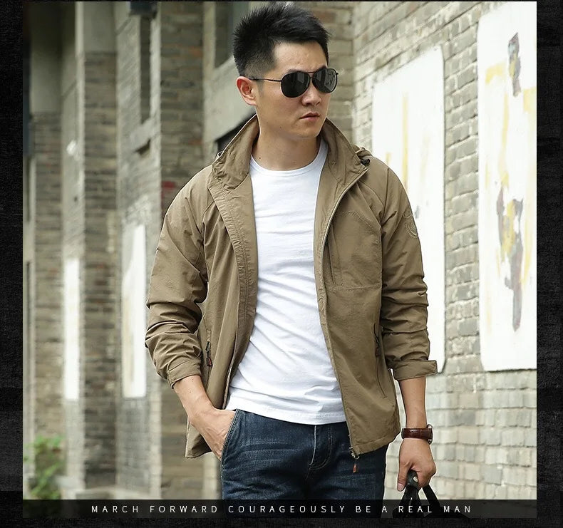 M&T Wear - Men's Outdoor Hiking Camping Jackets Waterproof Hooded Windbreaker Coat Autumn New Casual Jacket Tactics Military Jacket Men 6XL