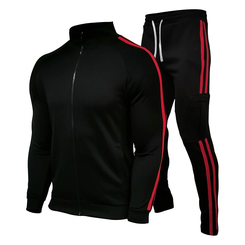 M&T Wear - Men's Tracksuit Casual Joggers Hooded Sportswear Jackets And Pants 2 Piece Sets Hip Hop Running Sports Suit