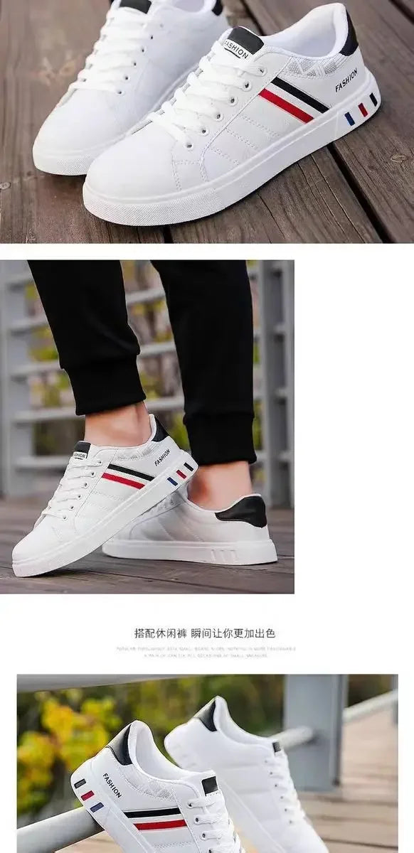 M&T Wear - Men Sneakers Casual Shoes Men Flats Zapatillas Hombre Lightweight Pu Leather Breathable Shoe Mens White Sports Tenis Shoes