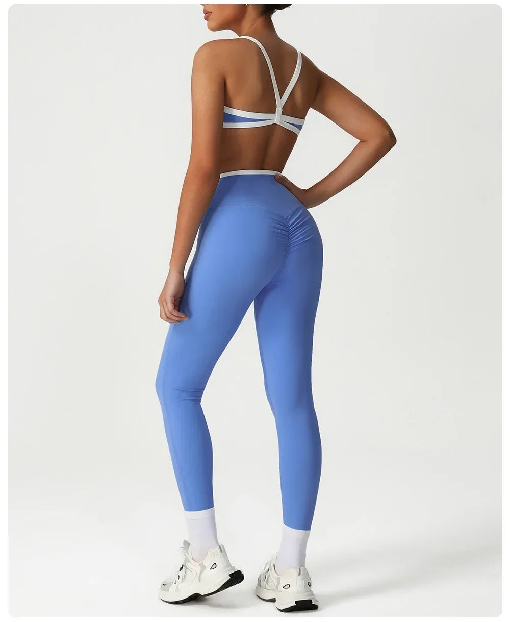 M&T Wear - Women's Tracksuit 2 Pieces Yoga Set Workout Fitness Suit Running Sportswear Gym Clothing High Waist Leggings Bra Sports Suits