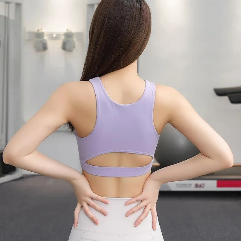 M&T Wear - Fitness Sports Bra Gym Woman Sexy Hollow Push Up High Impact Shockproof Underwear Naked Crop Top Mujer Workout Women'S Yoga Bra