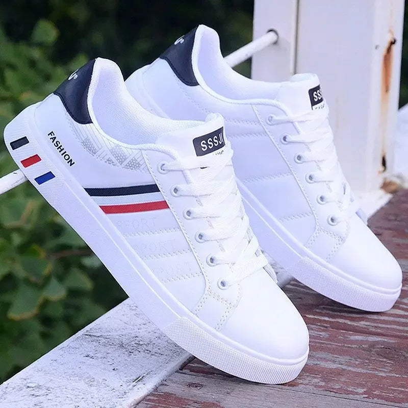 M&T Wear - Men Sneakers Casual Shoes Men Flats Zapatillas Hombre Lightweight Pu Leather Breathable Shoe Mens White Sports Tenis Shoes