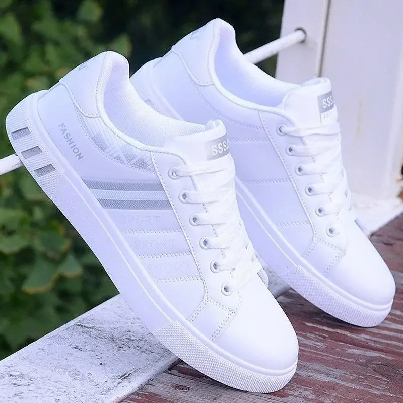 M&T Wear - Men Sneakers Casual Shoes Men Flats Zapatillas Hombre Lightweight Pu Leather Breathable Shoe Mens White Sports Tenis Shoes