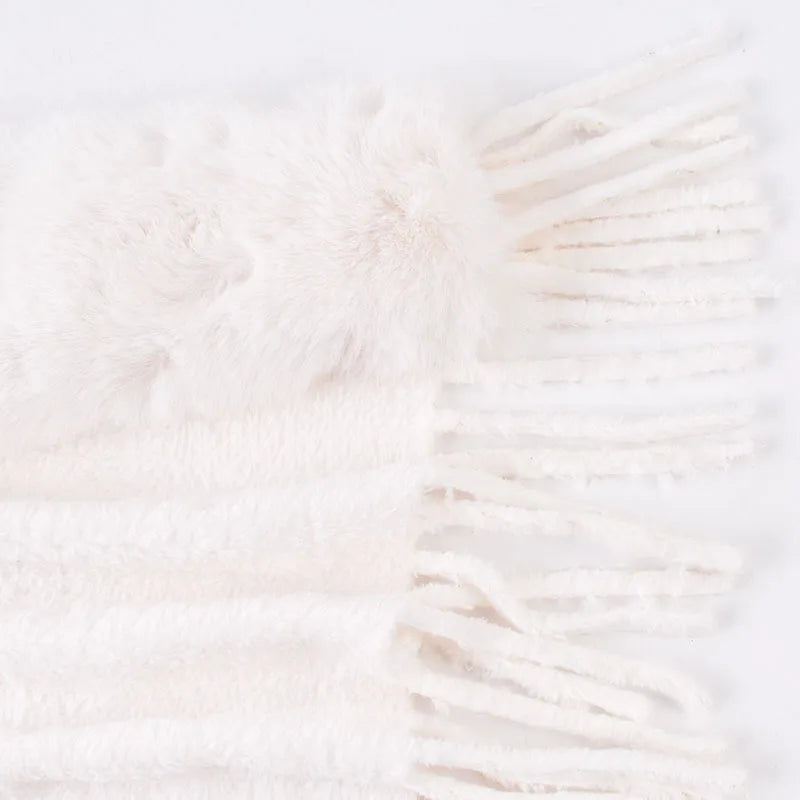 M&T Wear - Winter New Solid Color Shawl Warm Women's Wool Neck Scarf Shawl Dual purpose Thickened Dress Shawl