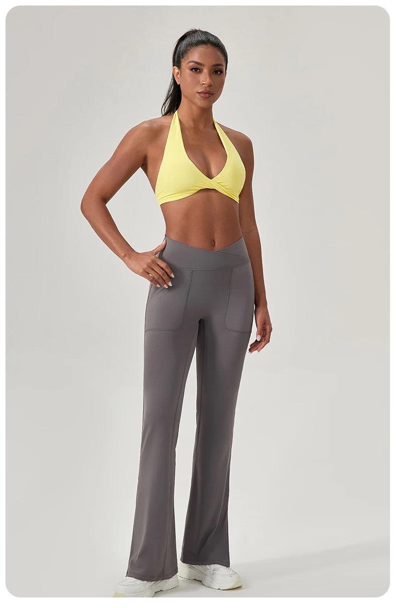 M&T Wear - Sports Yoga Bra for Women Halter Neck with Stylish Back Design Sexy Gym Bra for Running Fitness Sports Bras