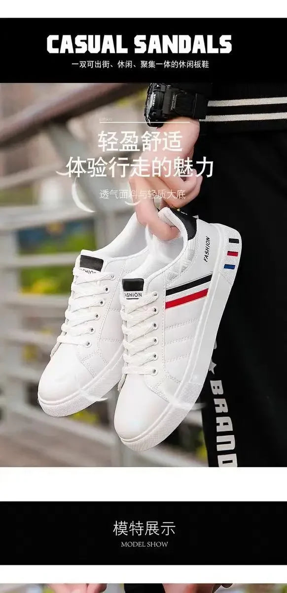M&T Wear - Men Sneakers Casual Shoes Men Flats Zapatillas Hombre Lightweight Pu Leather Breathable Shoe Mens White Sports Tenis Shoes