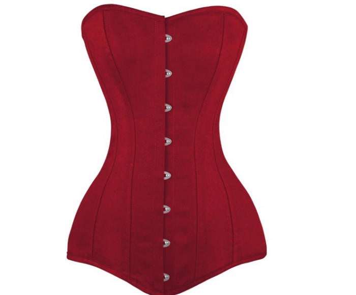 M&T Wear - Full Chest Cotton Twill Corset (Maroon/Red)