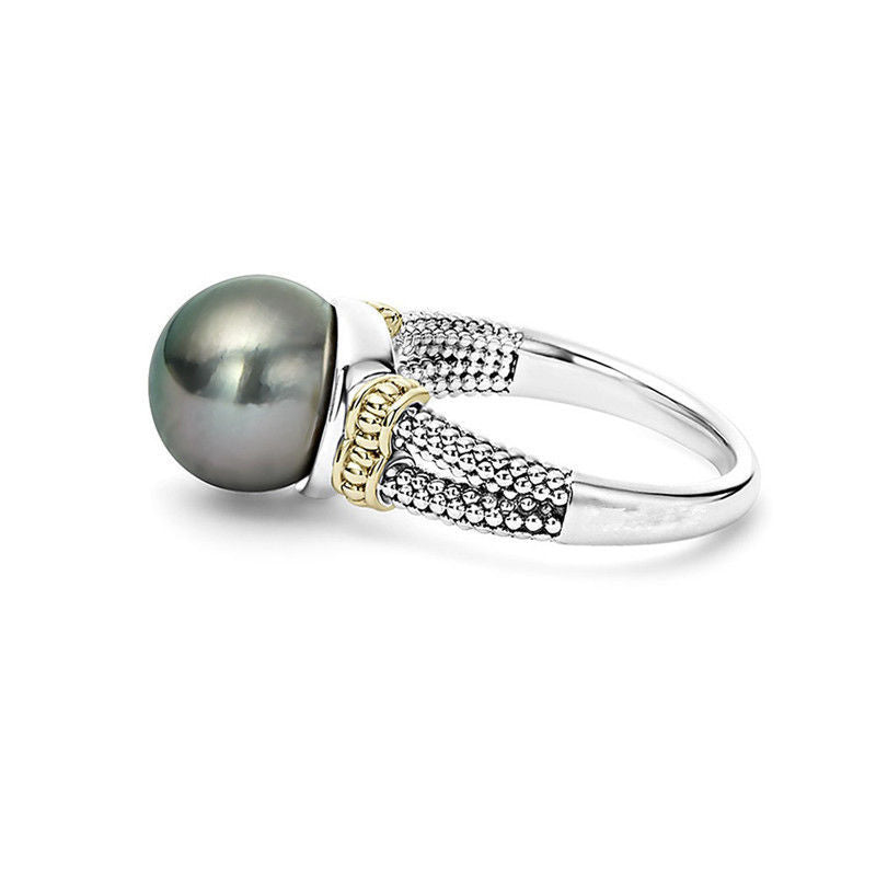 M&T Wear – S925 Grey Pearl Cocktail Ring for Women