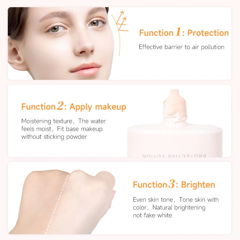 Primer And Protective Cream, Contouring And Brightening Skin Tone, Waterproof And Sweat-Proof, Oil-Control And Nourishing
