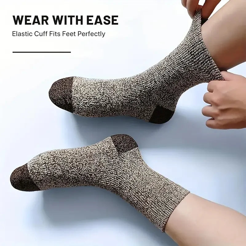 M&T Wear - 5 Pairs Super Thick Thermal Merino Wool Hiking Socks