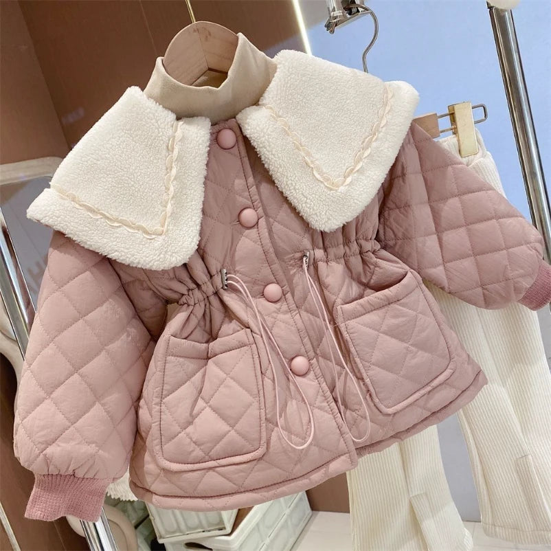 M&T Wear - Girls Jacket Leather Motorcycle Kids Coats Fleece Children Jacket Winter Autumn