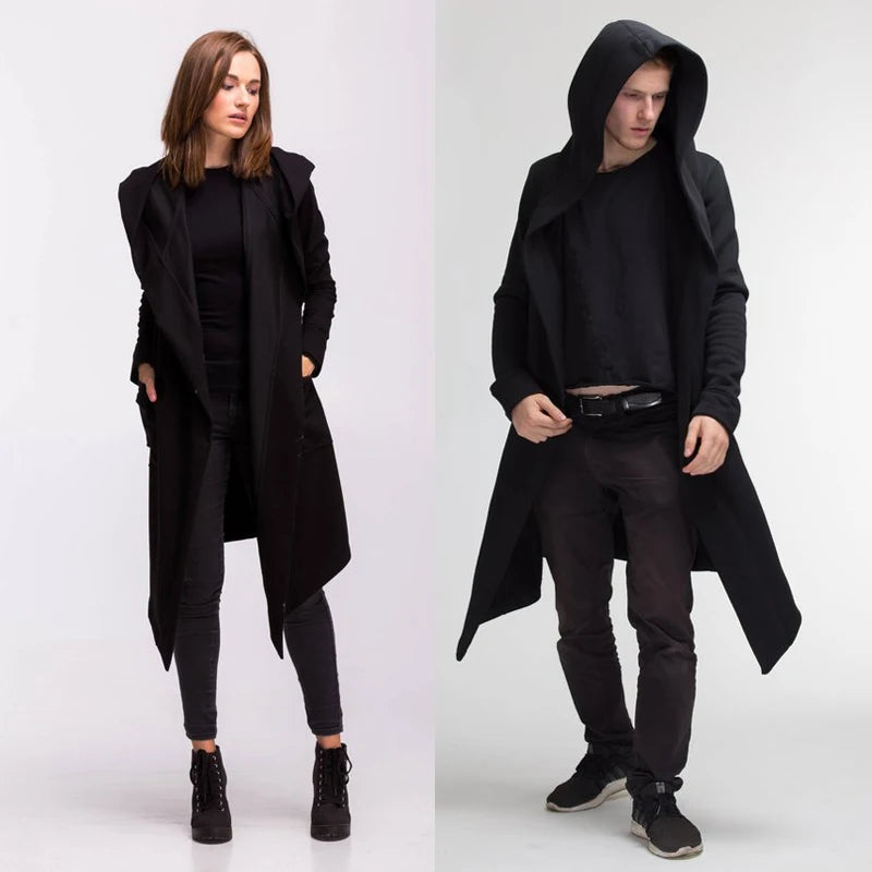 Oversized Hooded Cardigan Jacket - Unisex Spring Warm Coat, Solid Color Hoodie for Men & Women