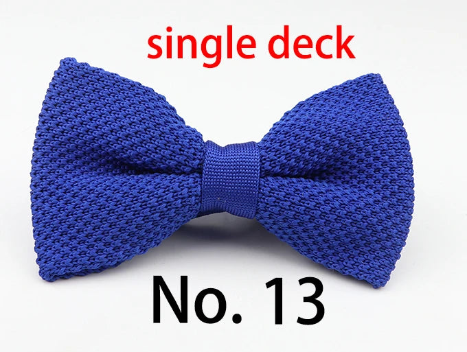 M&T Wear - Knitted Solid Color Tuxedo Bow Tie (Single/Double Deck)