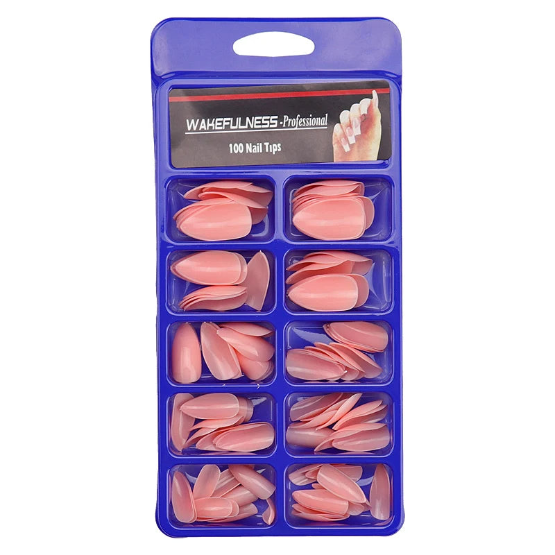 M&T Wear – 100PCS Claw-Shaped Full-Cover False Nails | Glossy White, Red, Orange & Natural