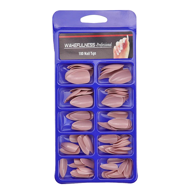 M&T Wear – 100PCS Claw-Shaped Full-Cover False Nails | Glossy White, Red, Orange & Natural