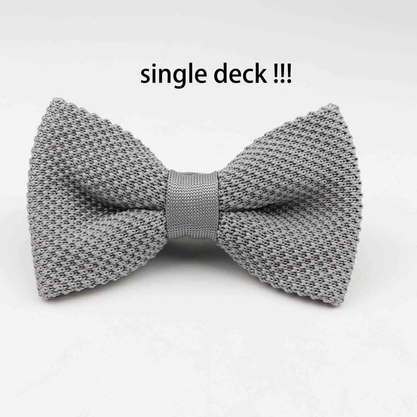M&T Wear - Knitted Solid Color Tuxedo Bow Tie (Single/Double Deck)