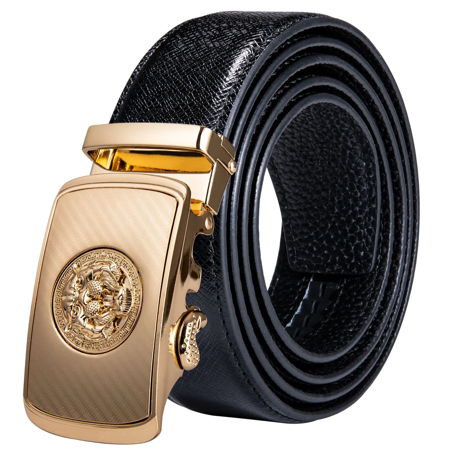 M&T Wear - Luxury Gold Buckle Cowskin Genuine Leather Belt