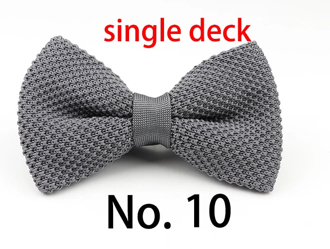 M&T Wear - Knitted Solid Color Tuxedo Bow Tie (Single/Double Deck)