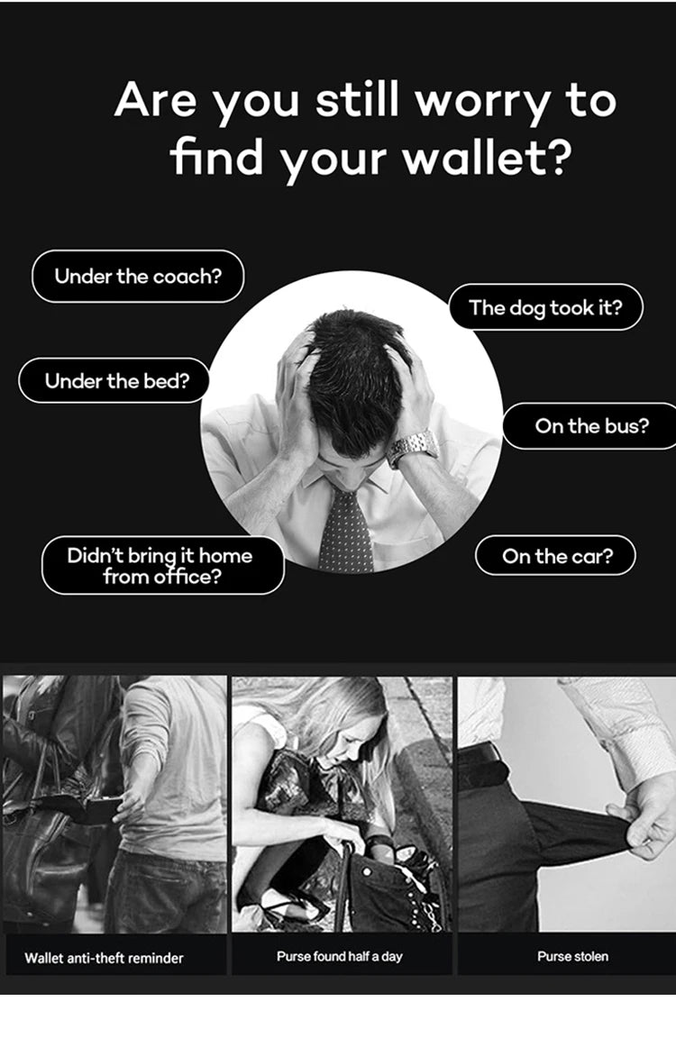 M&T Wear - Smart Tracker Wallet for Men with Bluetooth & GPS