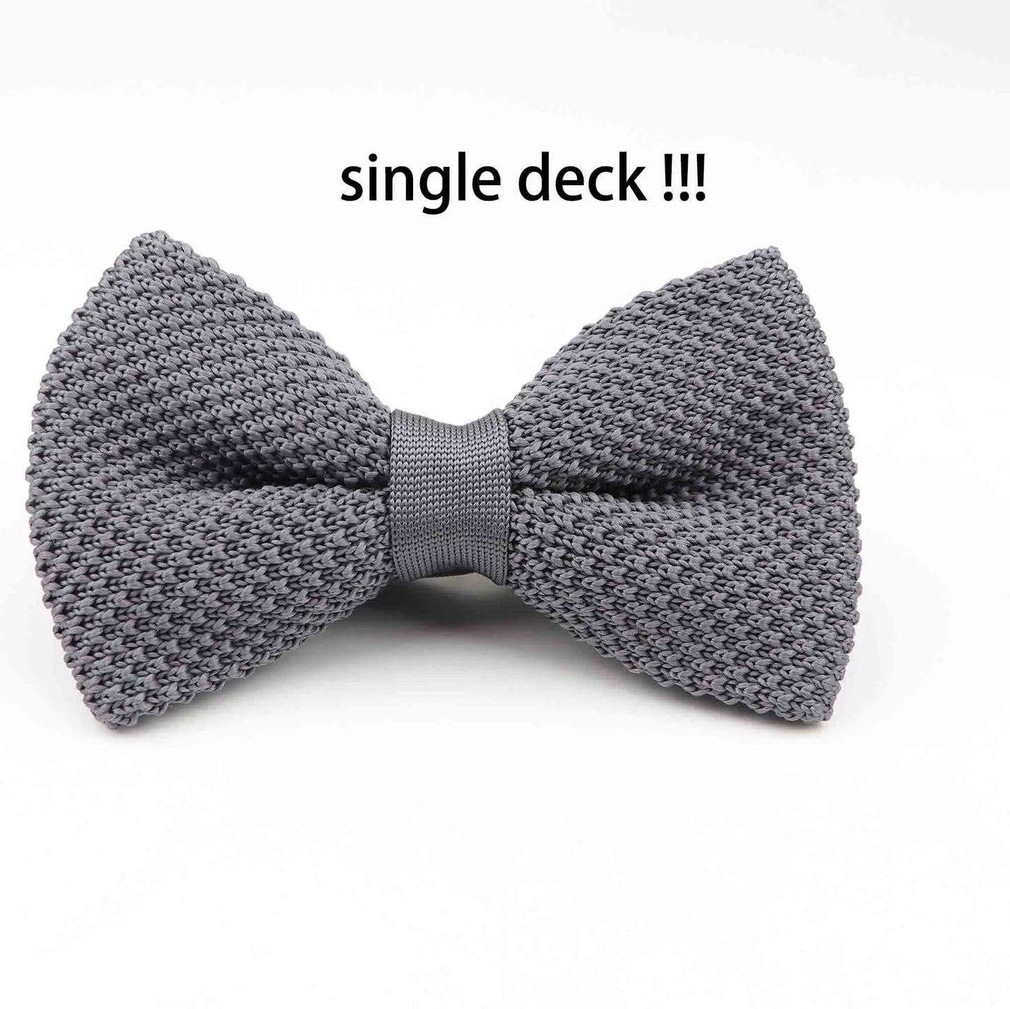 M&T Wear - Knitted Solid Color Tuxedo Bow Tie (Single/Double Deck)